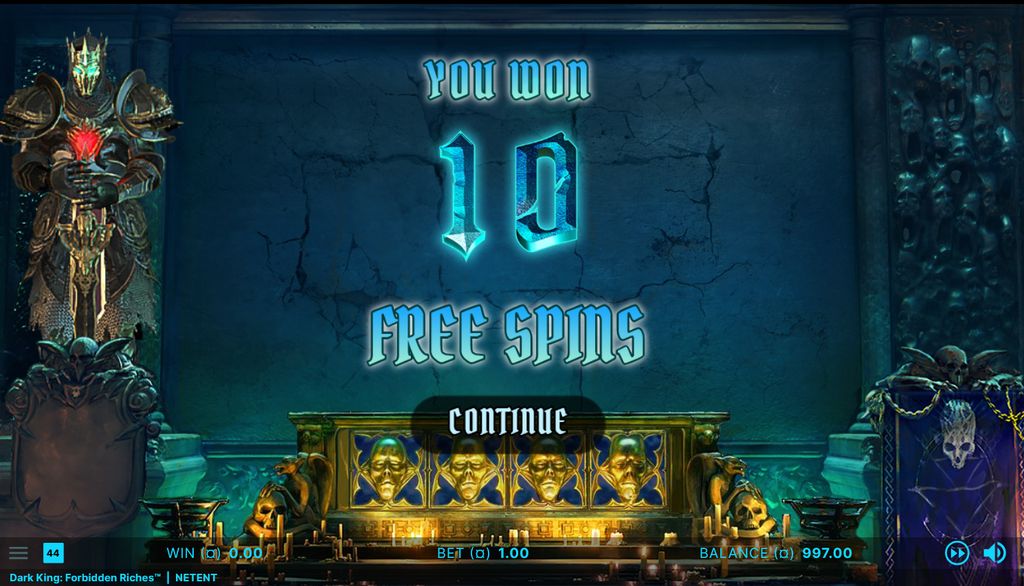 10 Free Spins awarded during game