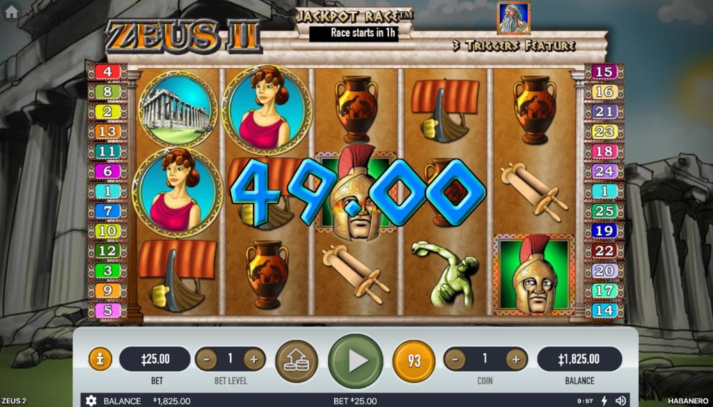 A base-game win of 49
