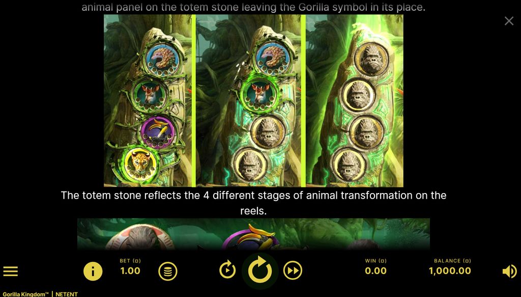 Totem stone stages showing progressive panel completion