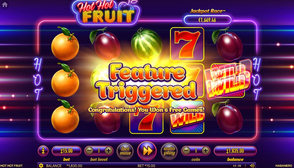 Free Games triggered — 6 free spins awarded