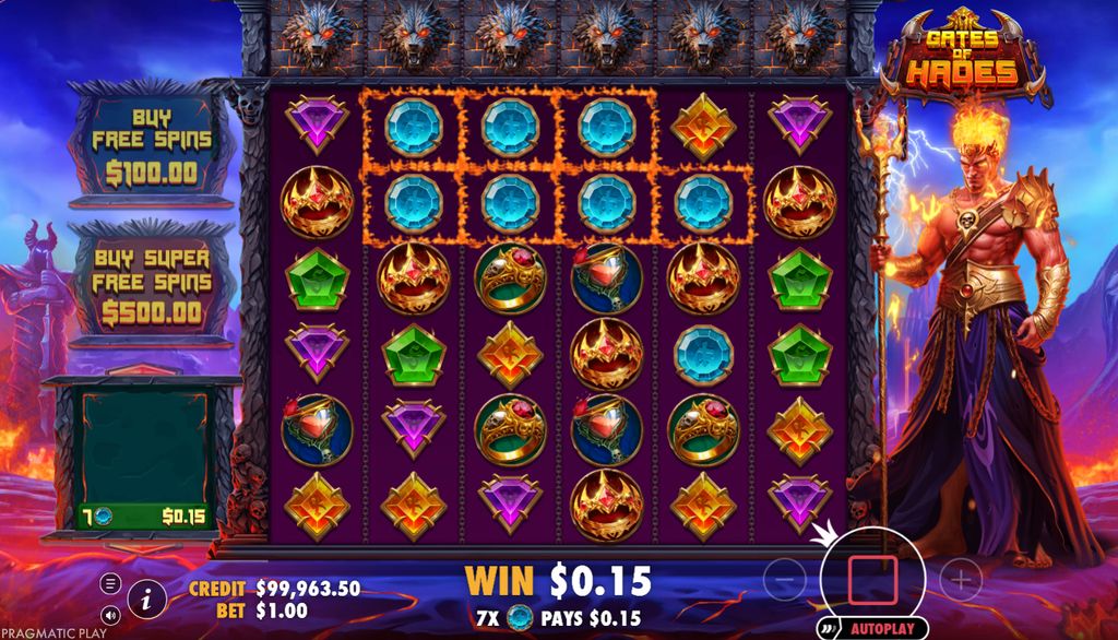 Cluster win with connected symbols highlighted