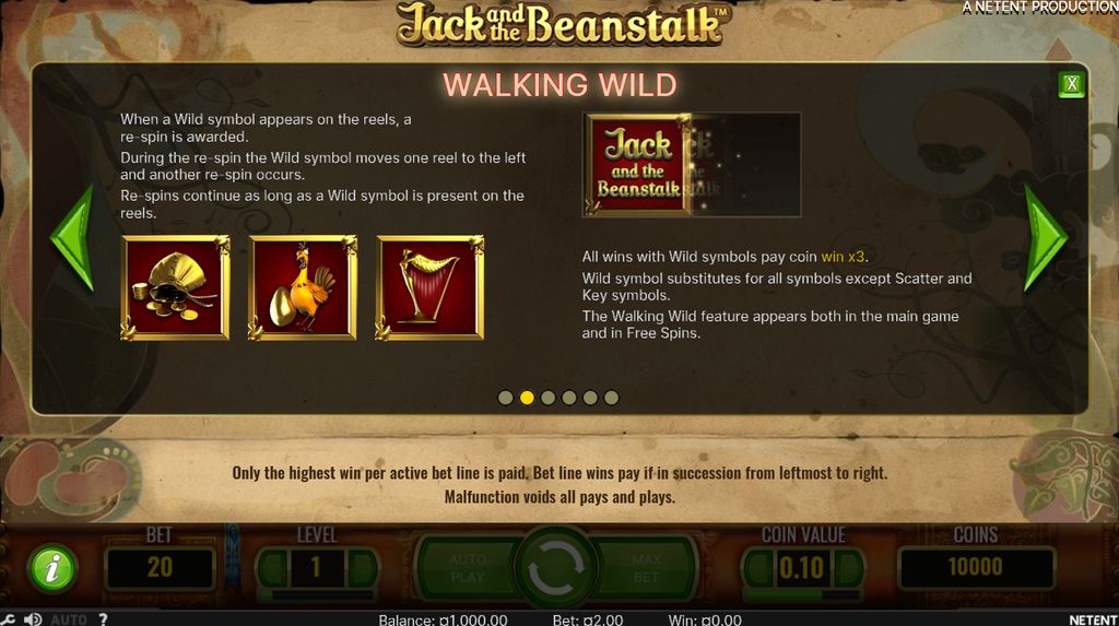 The Walking Wild triples every winning combination it takes part in