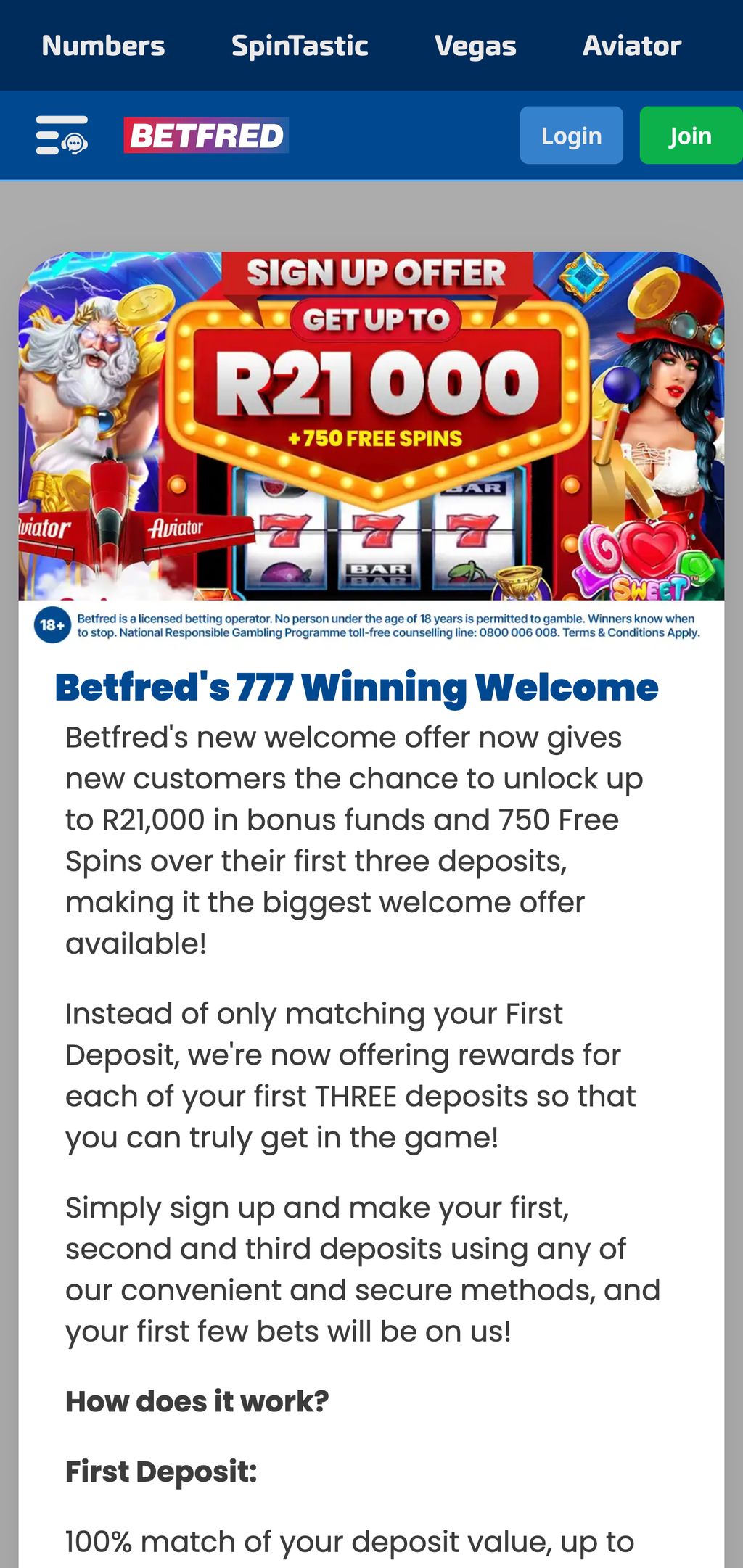 Betfred welcome bonus