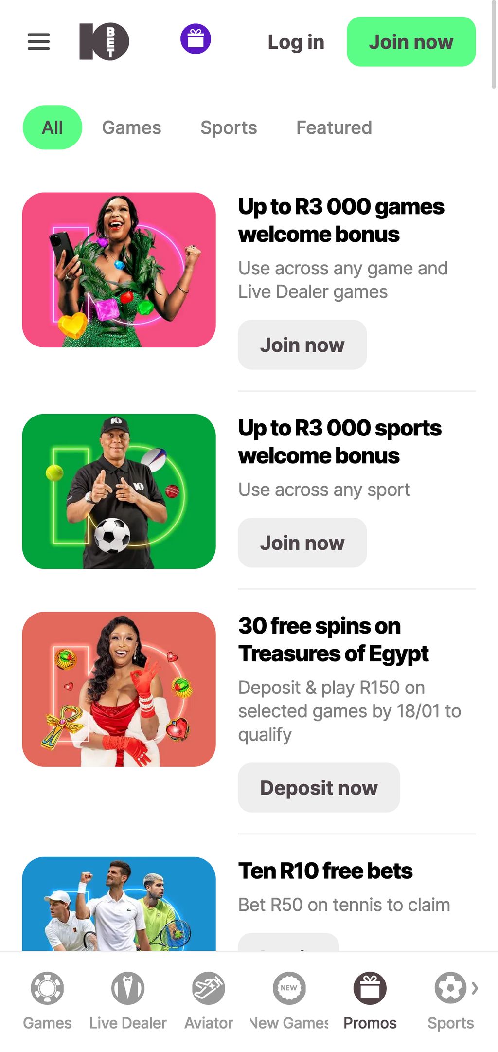 10bet promotions page