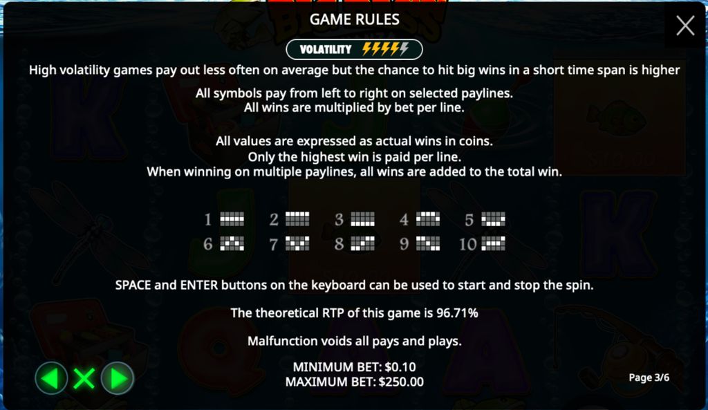 Payline patterns and game RTP rules