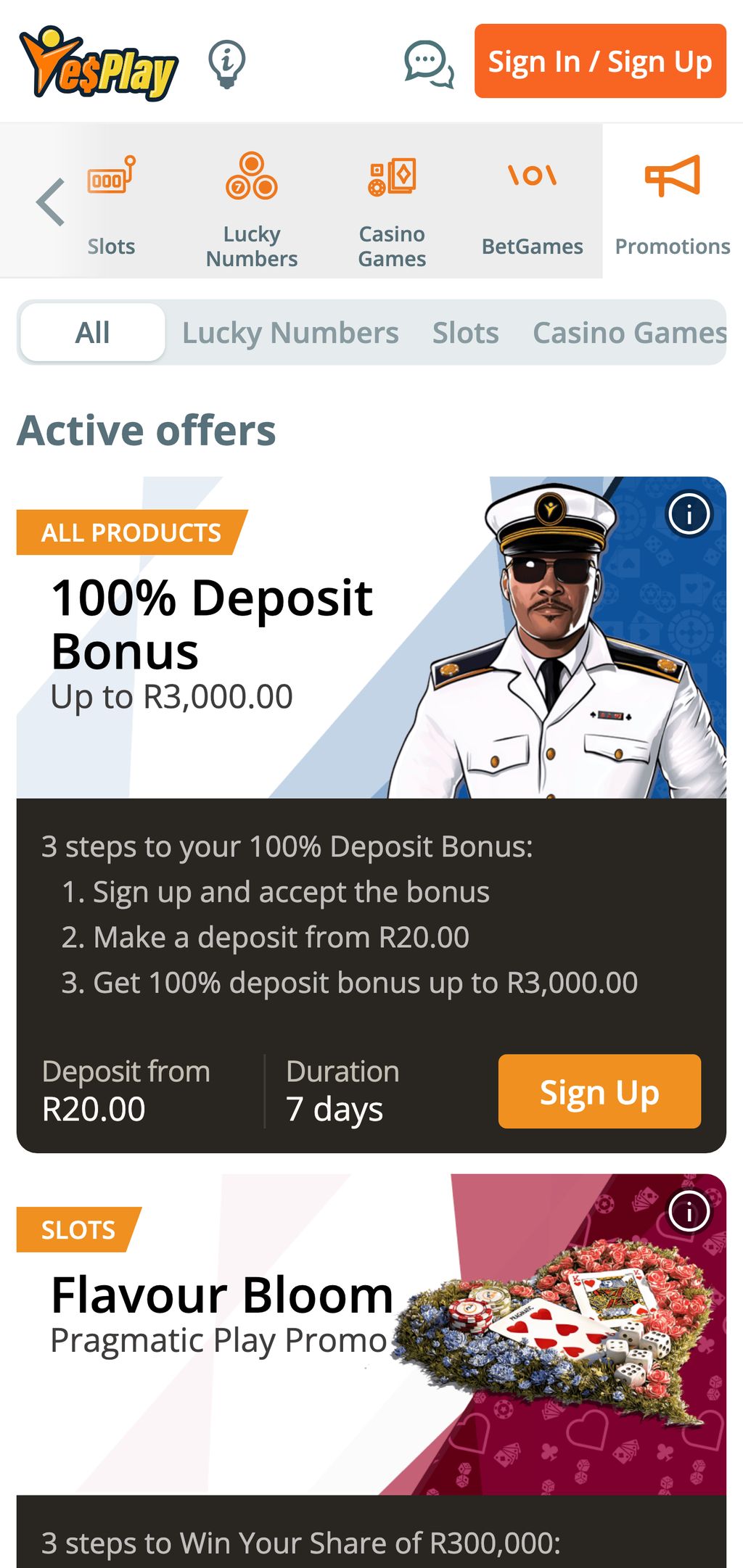 Welcome offer for new YesPlay customers