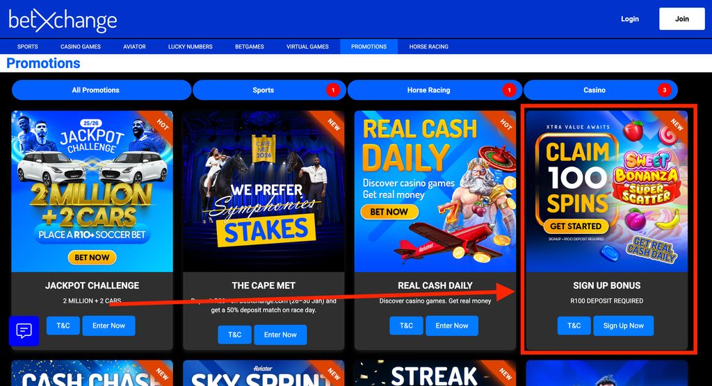 How to find BetXchange 100 Free Spins bonus