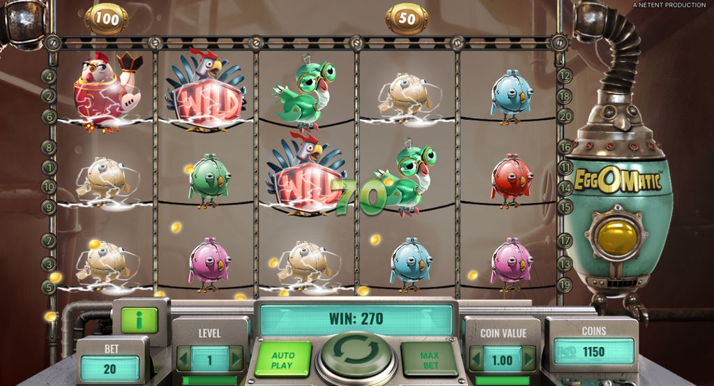 A Wild catches 200-coin egg and the 70-coin win add up to 270-coin win