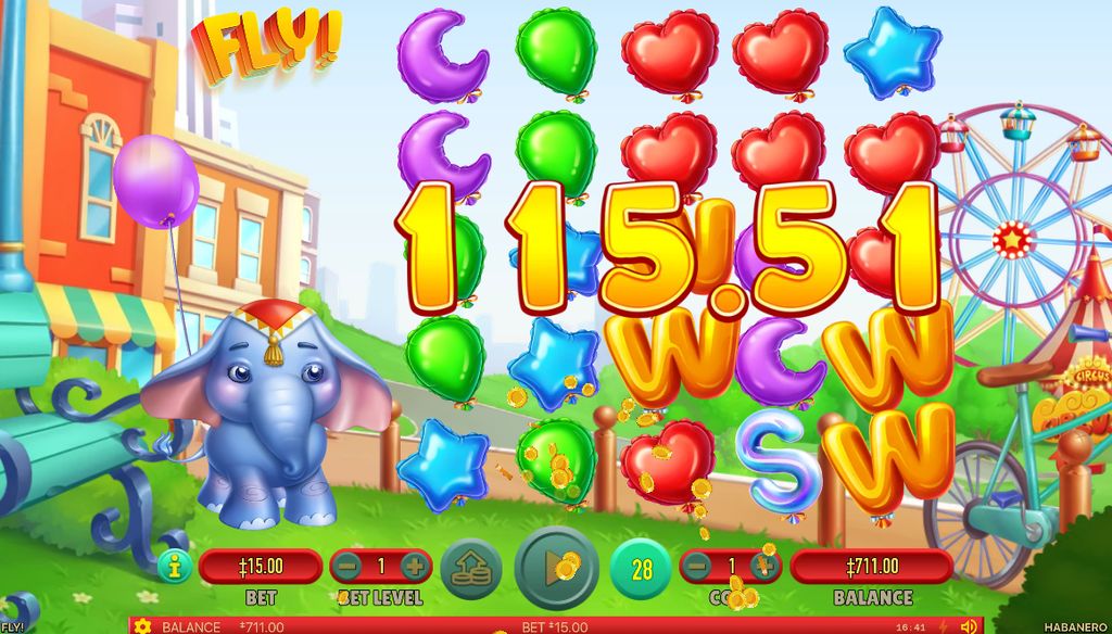 Counter showing how many spins are left until the next balloon is collected.