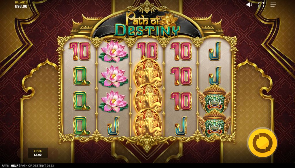 Stacked Ganesha symbols filling reel 3 after a coin reveal