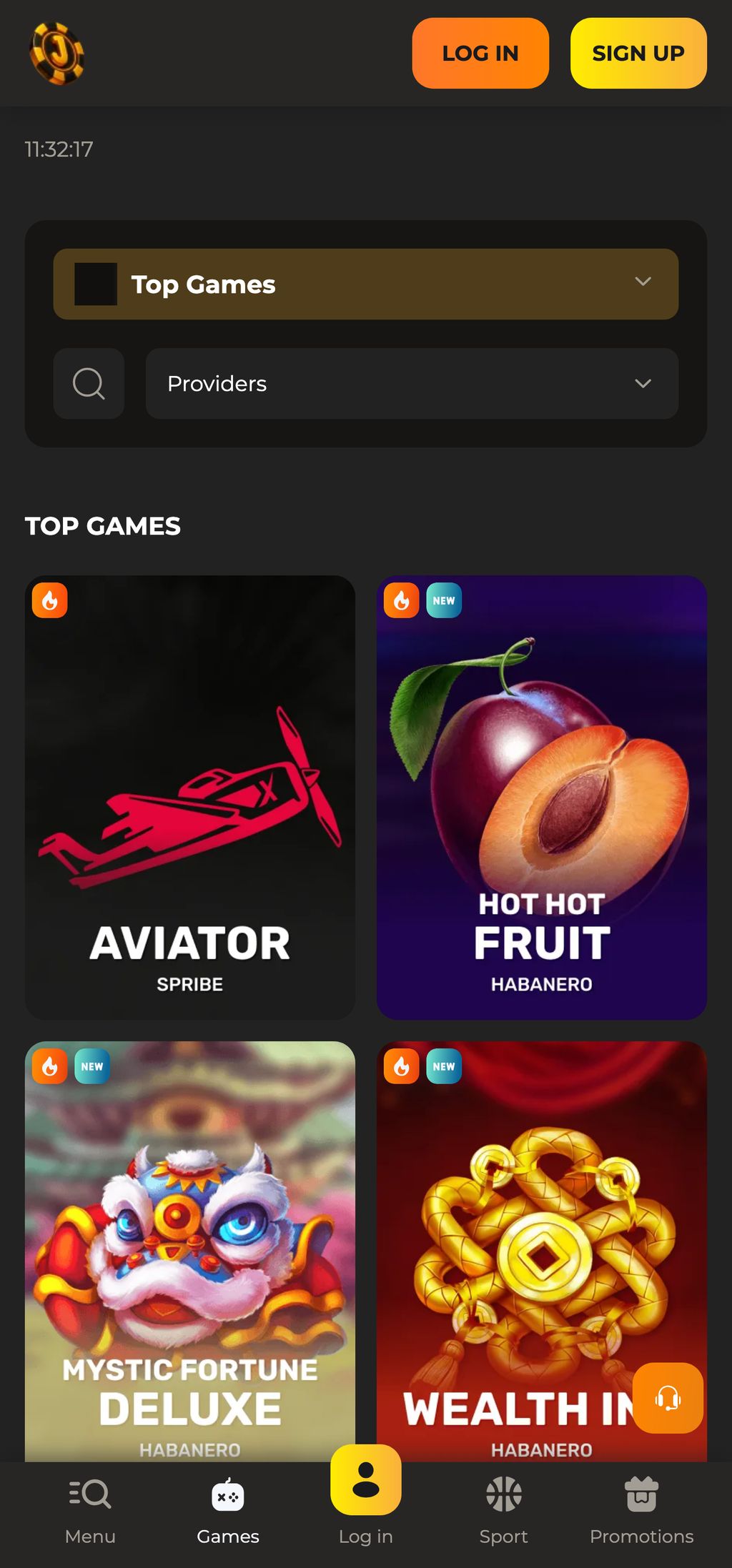 JabulaBets casino games