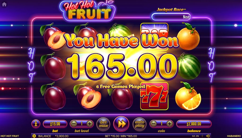 Winnings in 6 free spins