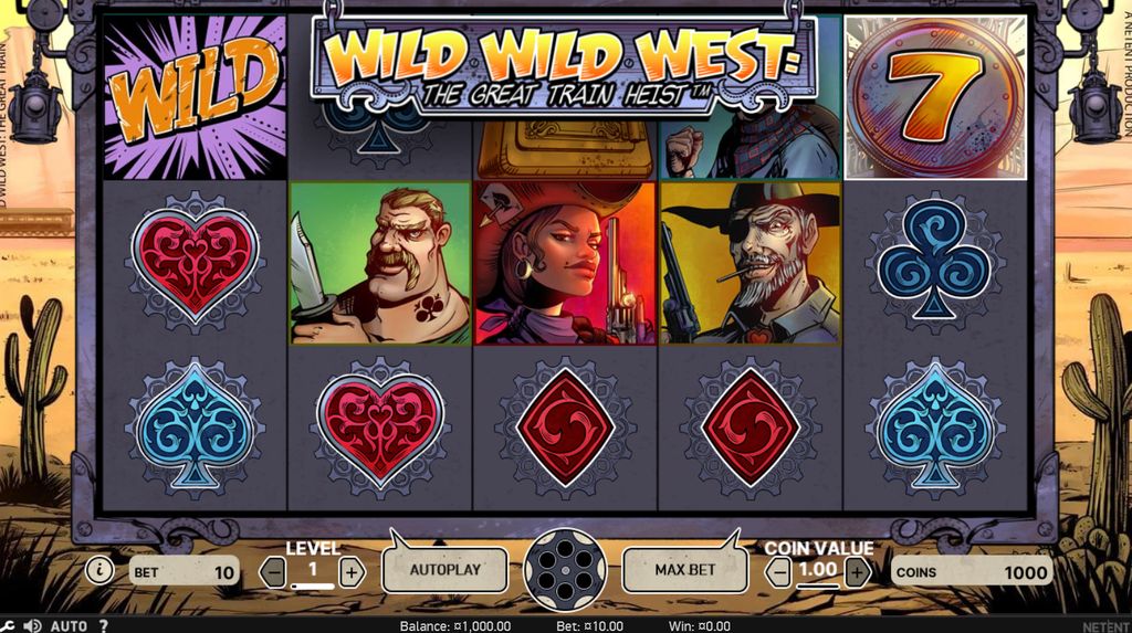 The main game screen of Wild Wild West: The Great Train Heist