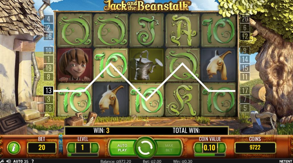 A winning combination highlighted along payline 13 in the base game