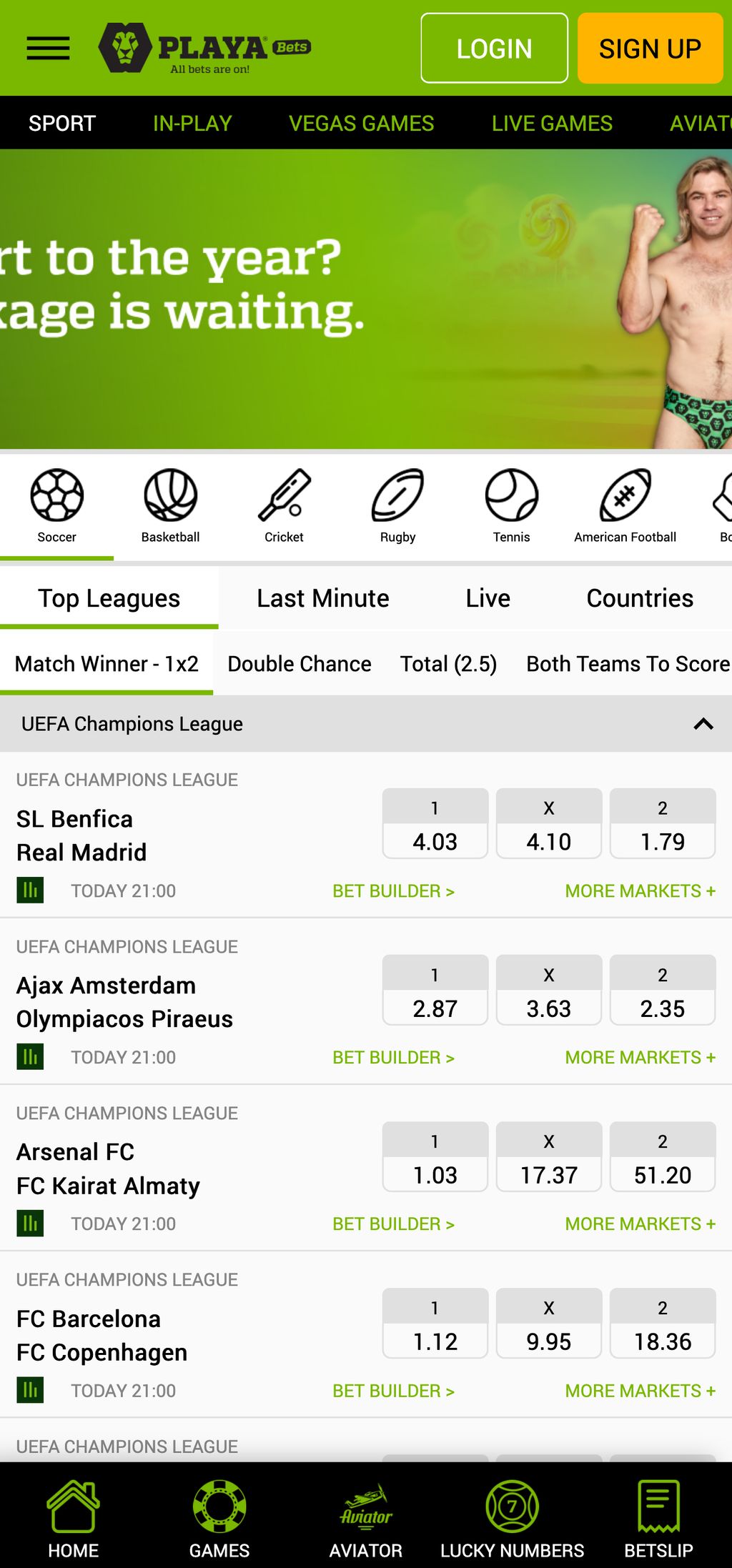 Sports betting at PlayaBets