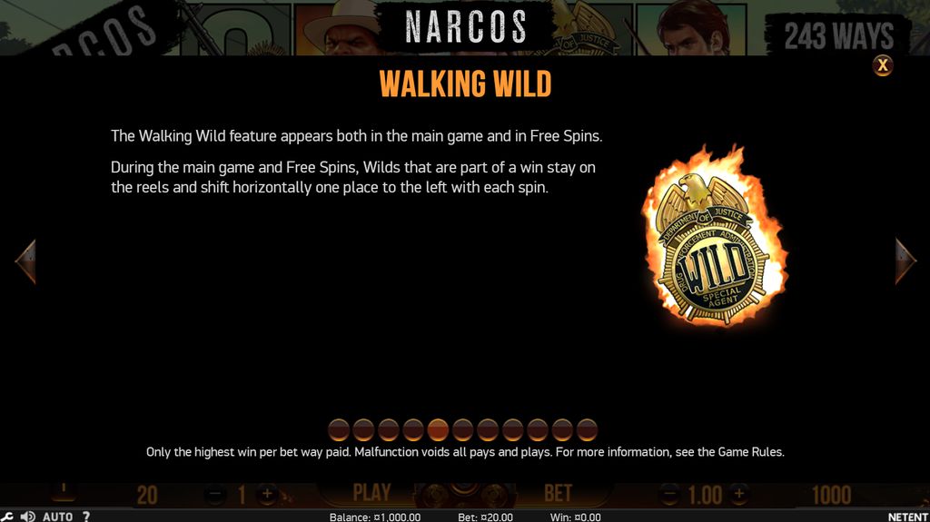 How adjacent-reel wins are formed in Narcos