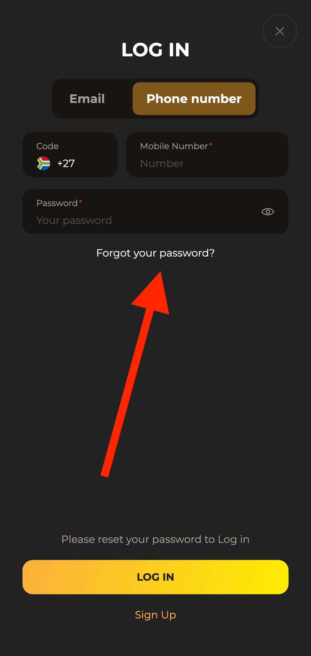 Jabula Bets password reset