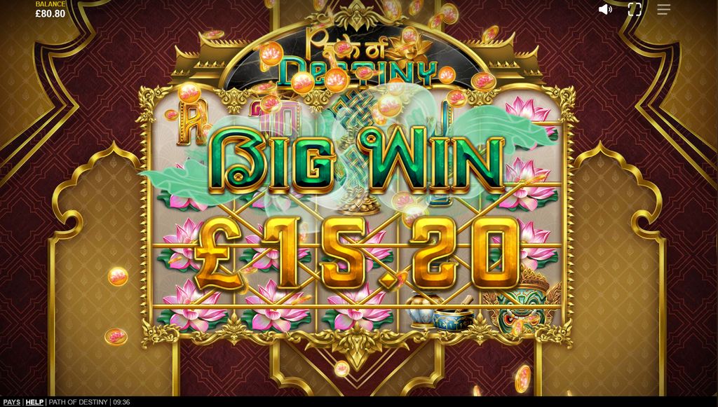 A Big Win triggered after Ganesha Coins revealed premium symbols