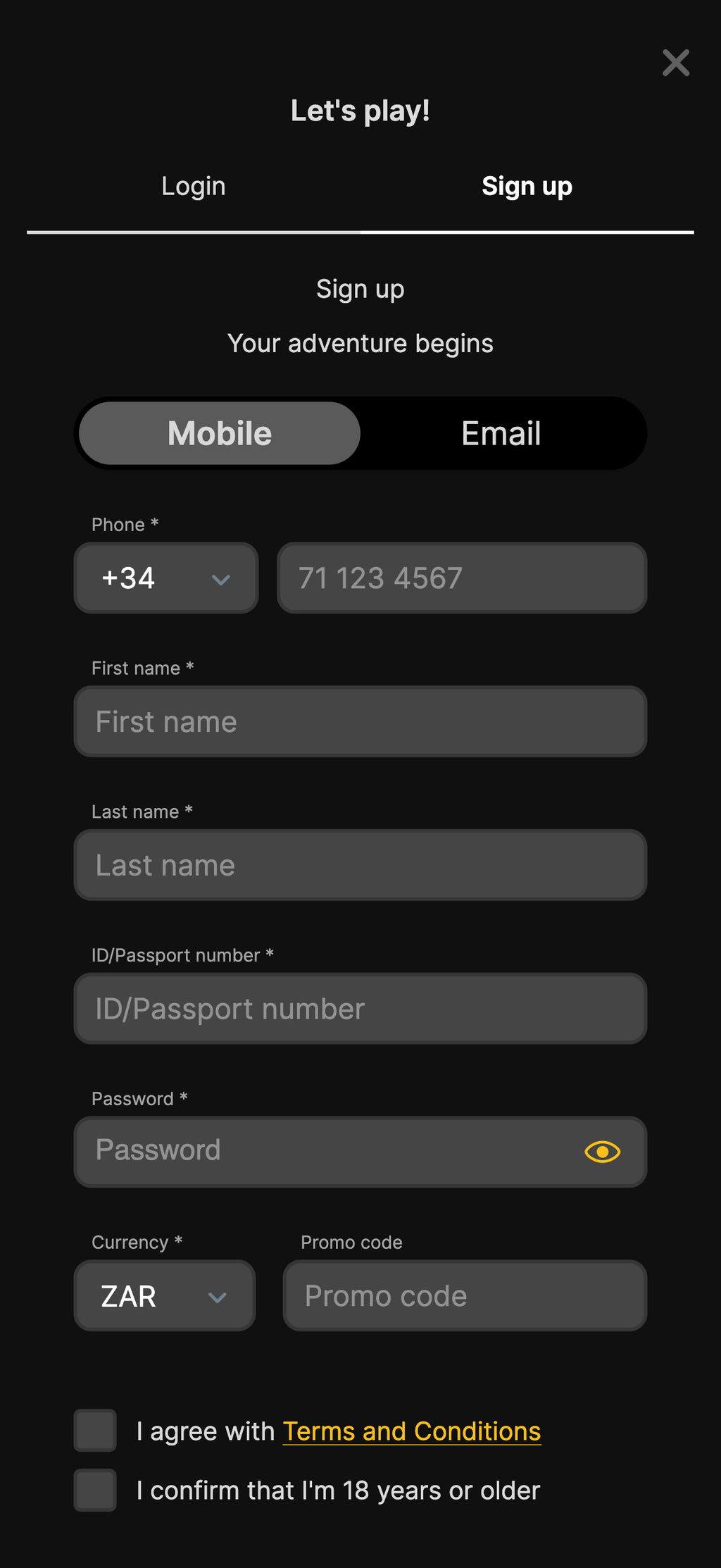 Wanejobets registration