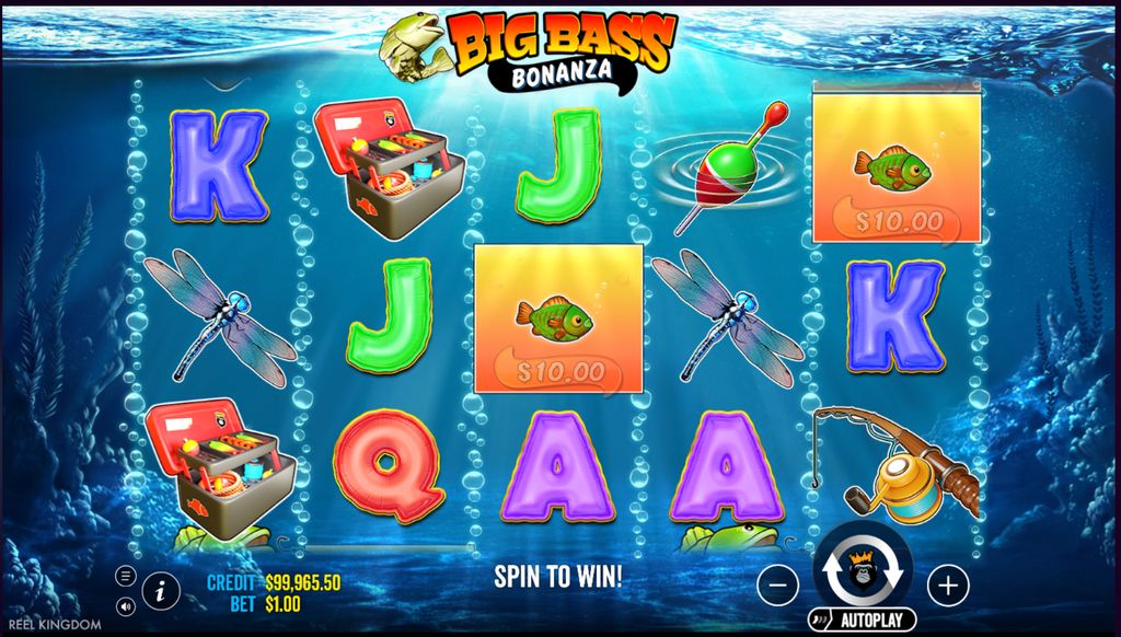 Big Bass Bonanza main game interface and 5x3 grid layout