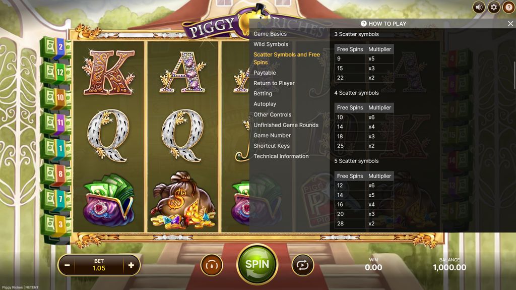 Clickable Scatter menu: choose your Free Spins / multiplier combination