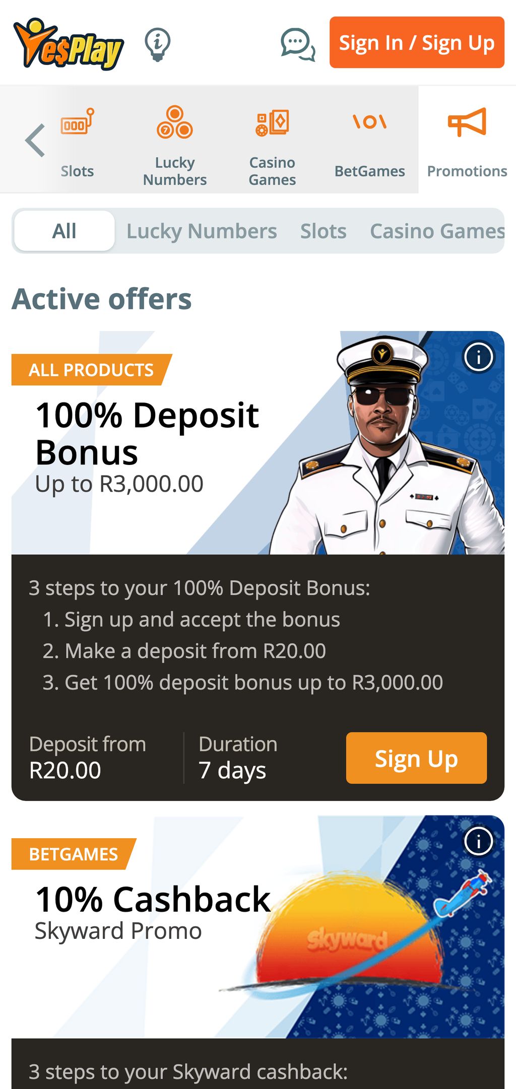 YesPlay welcome bonus info