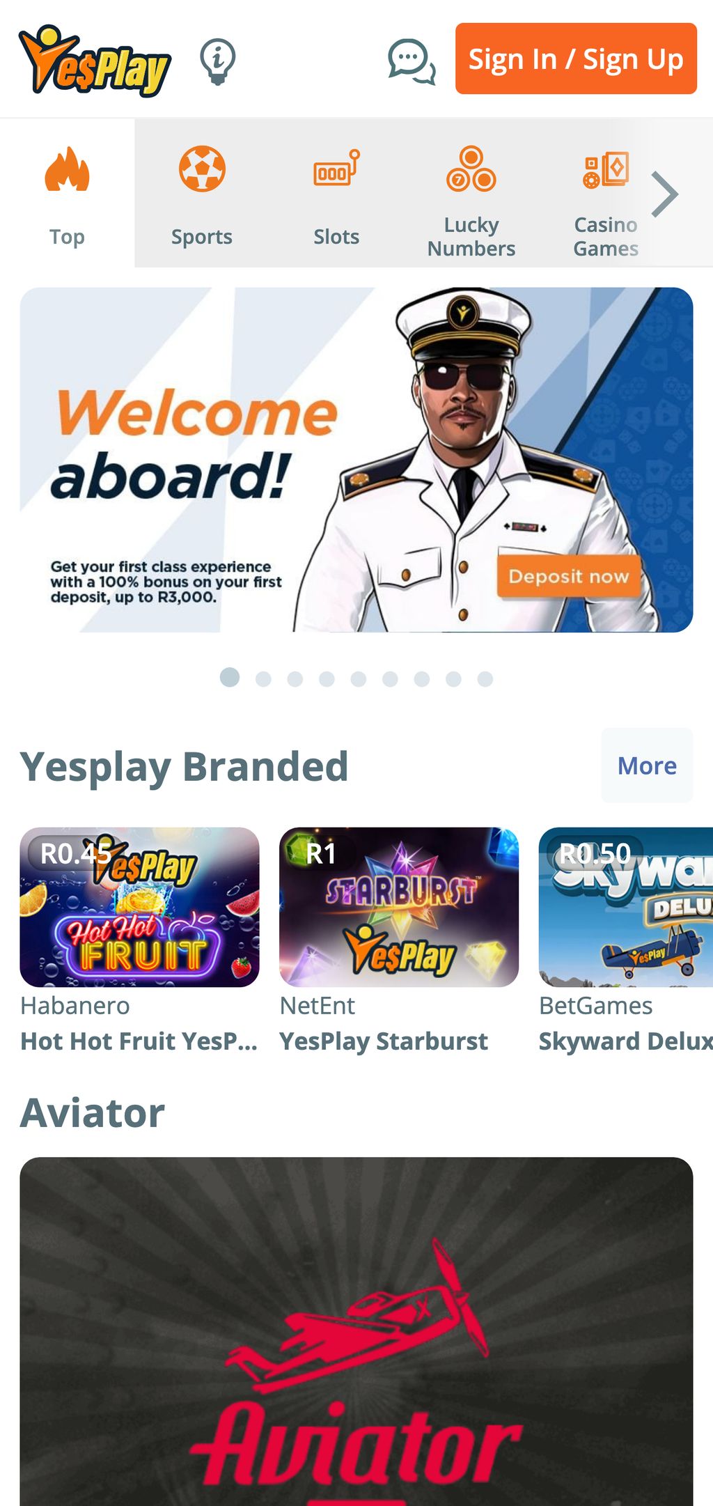 YesPlay main page