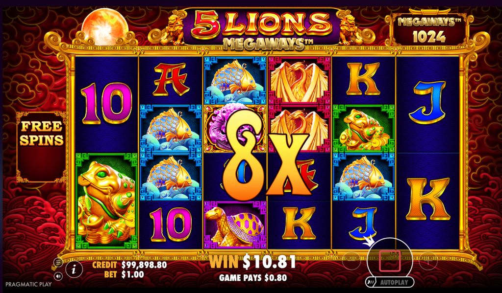 Wild Multiplier application during a winning tumble sequence.