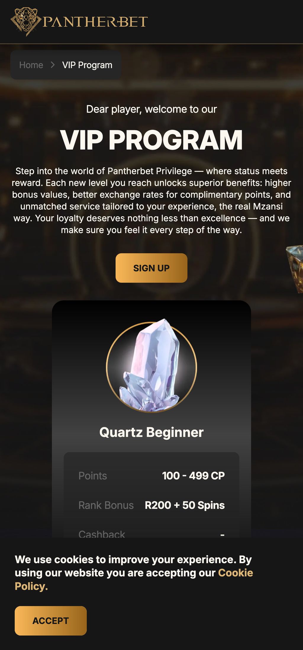 PantherBet VIP program