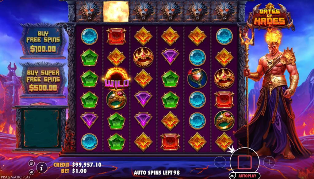 Wild symbol with multiplier collecting above the reel
