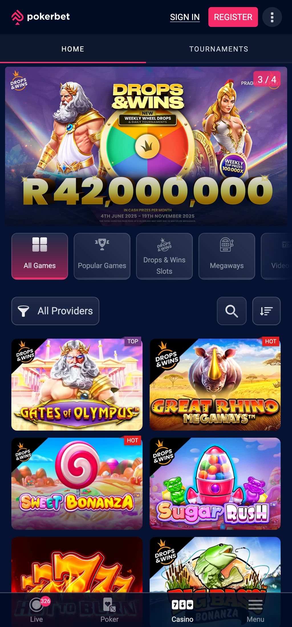 Pokerbet casino games catalog