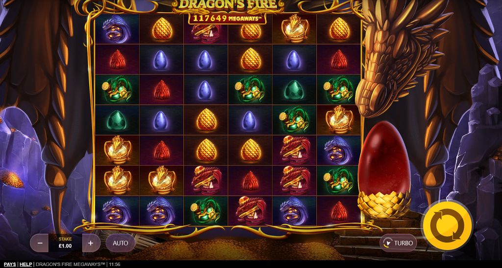 Dragon's Fire Megaways – base game with 117,649 ways to win