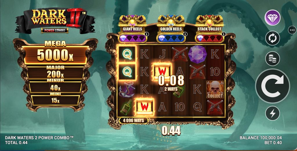Main game interface of Dark Waters 2 Power Combo