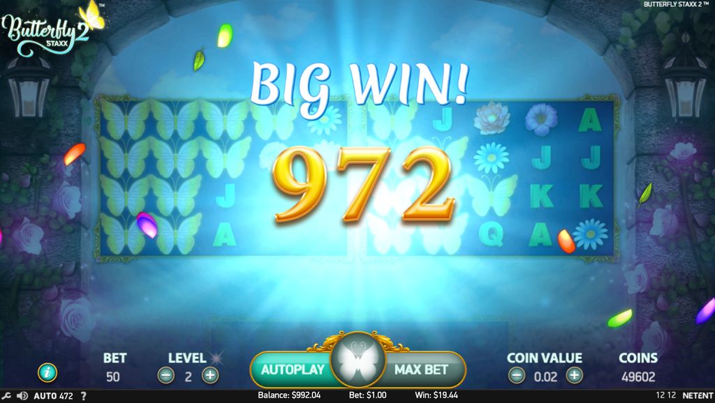 A Big Win of 972 coins during a Re-Spins sequence — equivalent to R19.44 at a R1 bet