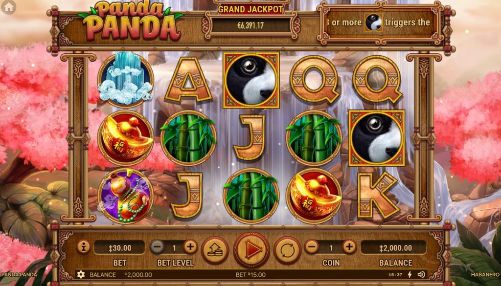 Panda Panda base game with the 5×3 grid and jackpot meter