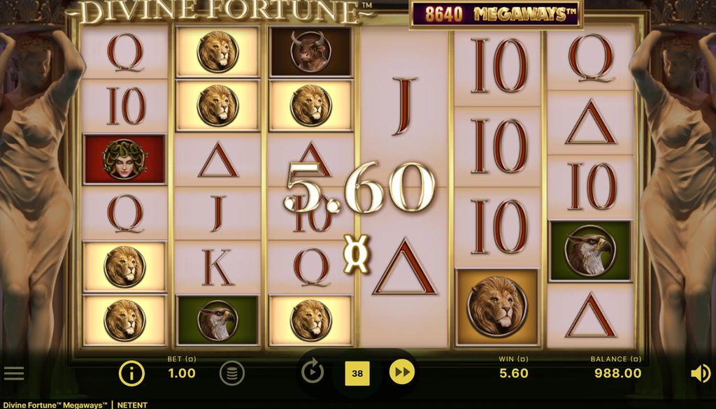 A base-game win with 8,640 active ways across six reels