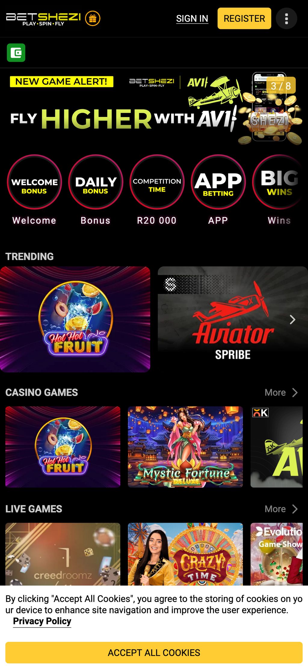 Betshezi official website