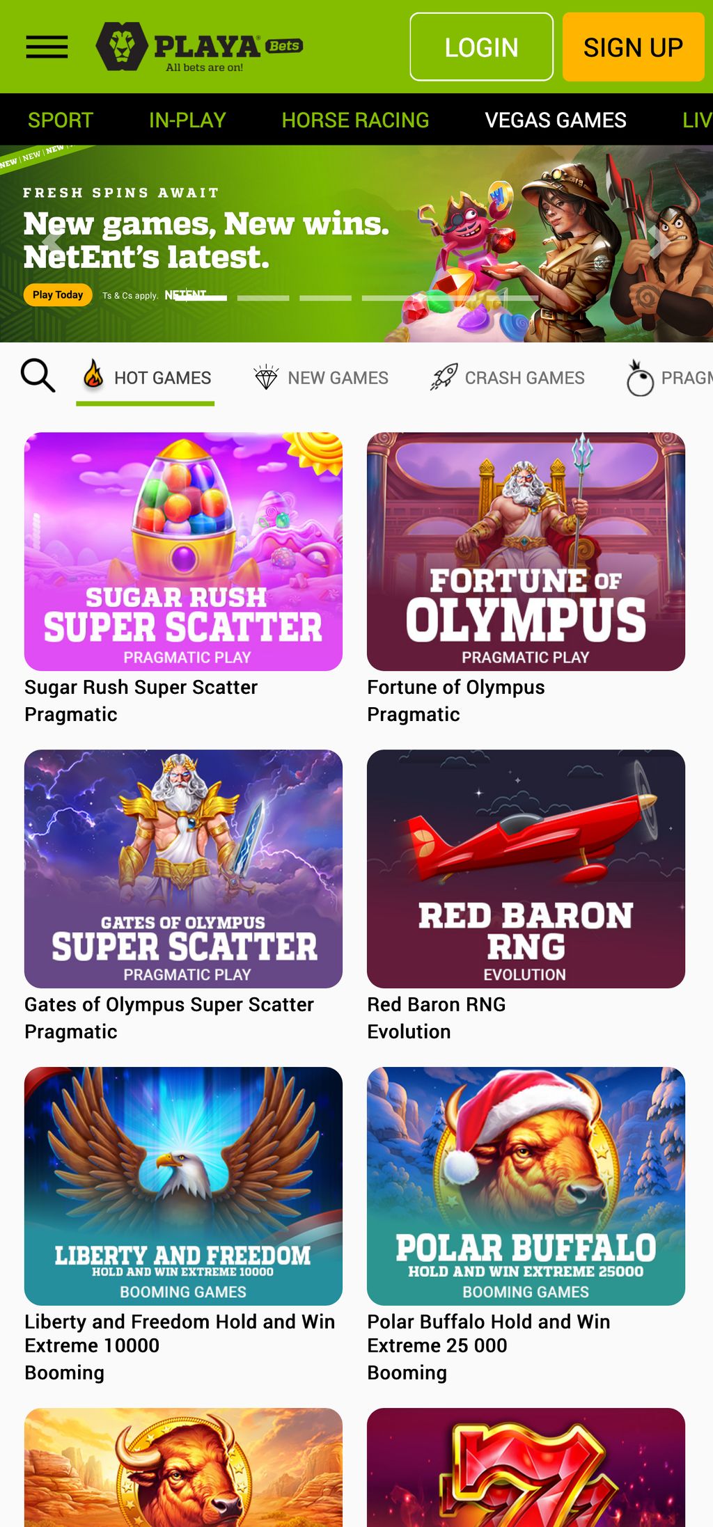 PlayaBets casino games