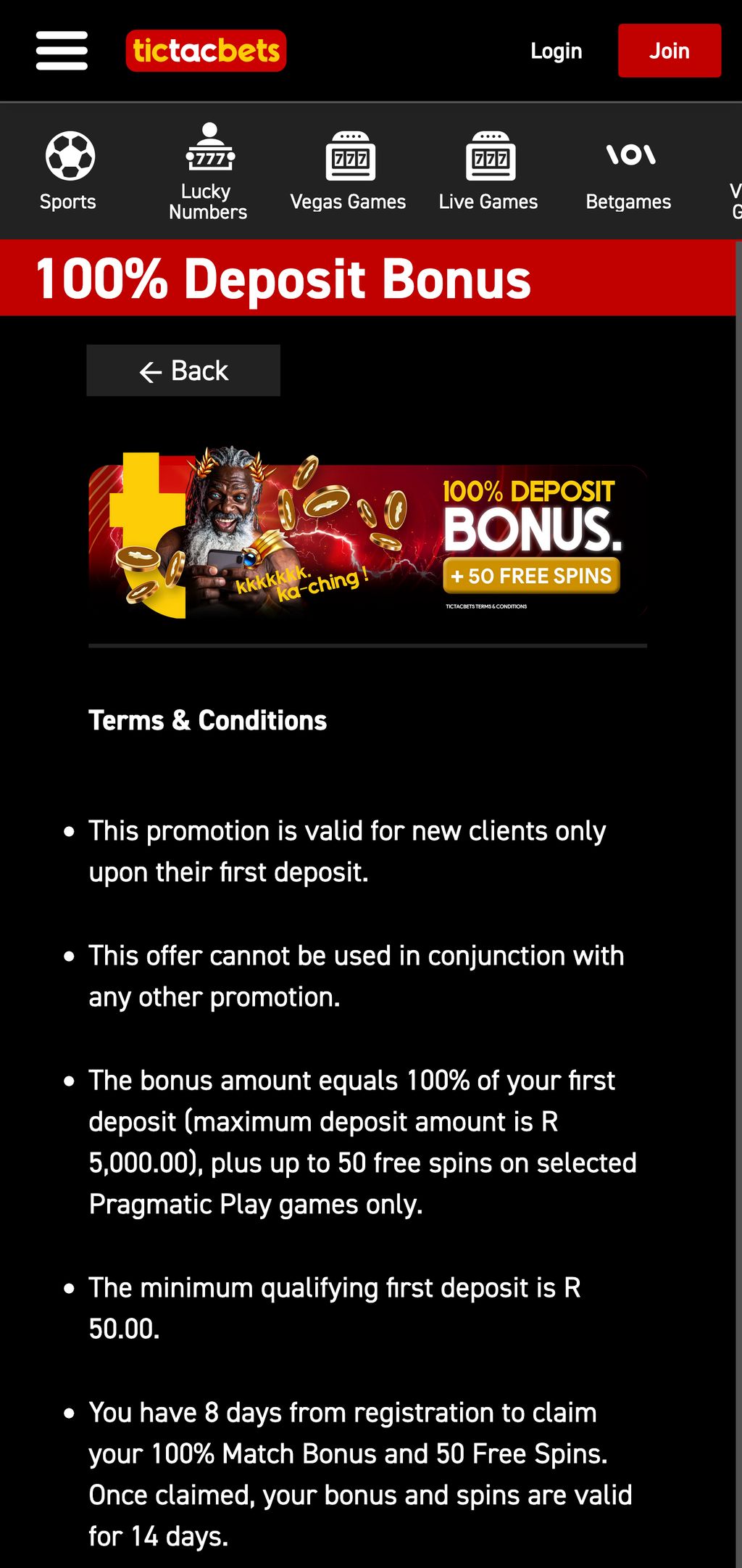 Tic Tac Bets welcome bonus