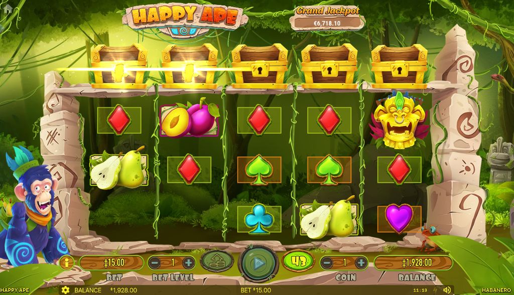 Two chests being unlocked simultaneously by golden keys on the reels.