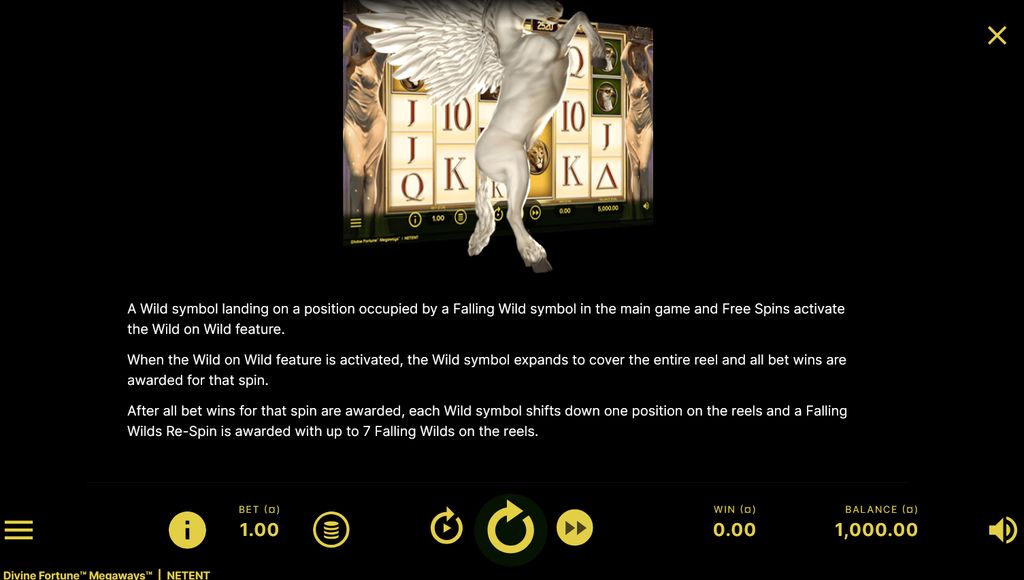 The winged Pegasus acts as the Wild and powers the re-spin chain